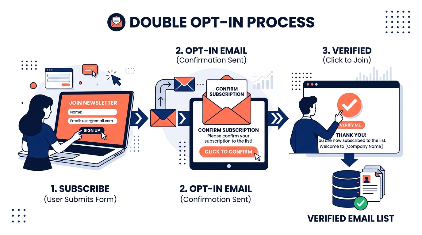 The Double Opt-In Process: Subscribe, Verify Email, and Confirm